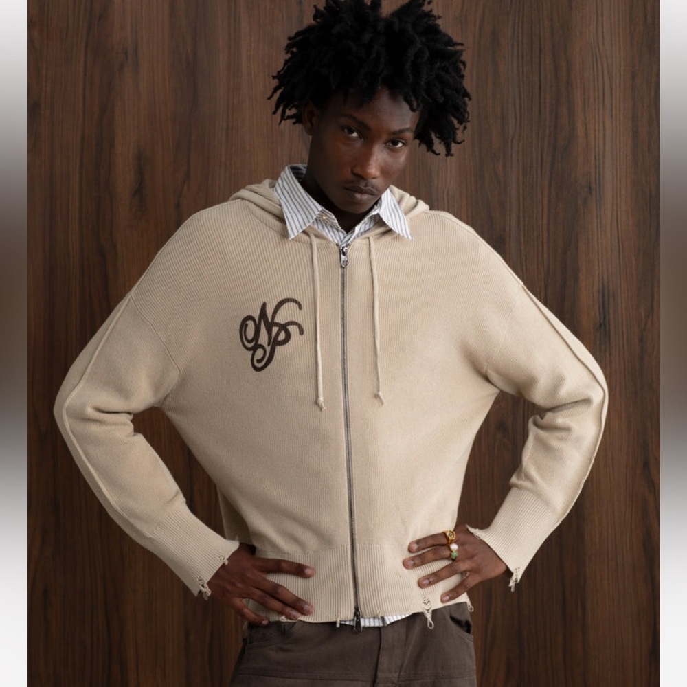 Nude Projects Besito Knit Zip-Up Beige